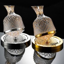 Carafe à vin rotative à 360 ° gobelet design verre en cristal de luxe aérateur de vin carafe à