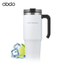 Gobelet thermique avec poignée en paille Thermos couvercle anti-fuite tasse isolée maintient la