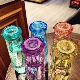 Bouteille d'eau en diamant tasse en verre sans plomb résistante à la chaleur Portable verres de