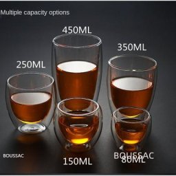 Tasse à Café Transparente Double Couche Faite à la Main Résistante à la Chaleur pour la Maison
