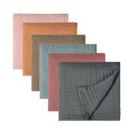 Couverture d'emmaillotage en mousseline douce pour bébé serviette de bain tissu solide pour rots