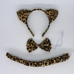 Bande de Sauna Léopard en Peluche pour Adultes et Enfants Oreilles Arc Queue Costume de
