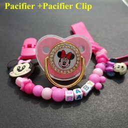 Disney-Bébé Anime Personnages de Dessin Animé Imprimé Sucette Bling et Support réinitialisation