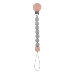 Attache-tétine en Silicone pour bébé chaîne porte-sucette en perle de hêtre jouet de dentition
