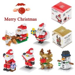 Blocs de construction de la série de noël pour enfants bricolage père noël Elk bonhomme de