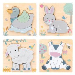 Puzzle en bois en forme d'animaux de dessin animé jouet éducatif pour enfants