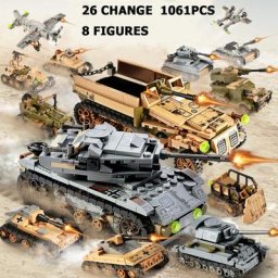 Blocs de construction de chars 1061 pièces Mini figurines véhicule avion garçon blocs