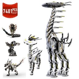 Figurine d'action ontariDawn Bête à long cou pour garçon monstre mécanique briques Mech Mech Tor