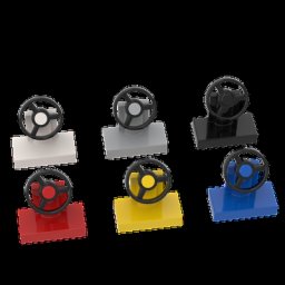 Support de direction 1x2 avec volant noir pour enfant pièces en brique MOC 3829 73081 compatible