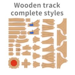 Blocs de construction de voie ferrée en bois pour enfants compatibles avec le lapin de riz en bois