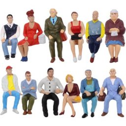 Figurines à l'échelle G 12 pièces/24 pièces 1:22.5-1:25 toutes les personnes assises peintes