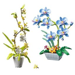 Bloc de construction de modèle de fleur éternelle créative fomancique Bouquets de plantes à faire