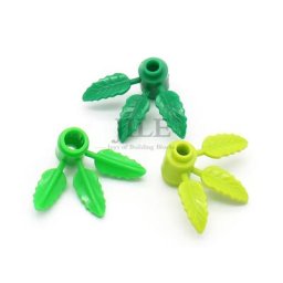 Moc plante ronde 1x1 avec 3 feuilles de bambou dentelées blocs de construction bricolage 30176