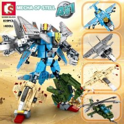 SEMBO-décennie s de construction de l'armée de l'air 4 en 1 déformation transformation rotots