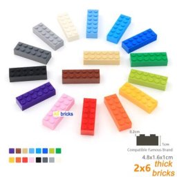 Blocs de Construction épais 2x6 pour enfants 5 pièces/lot bricolage jouets d'assemblage