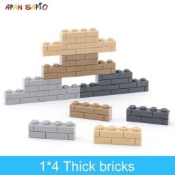 Blocs de construction de bricolage briques à figures murales épaisses de 1x4 points taille