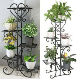 Grand support de plantes à 5 niveaux étagère de jardinière en fer intérieure T1 pots de fleurs en