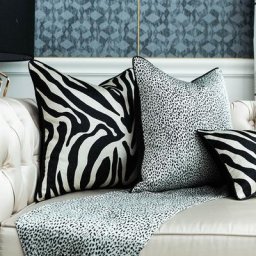 Coussin de canapé décoratif de luxe nordique oreiller élégant pour chaise et lit plaid zèbre doré