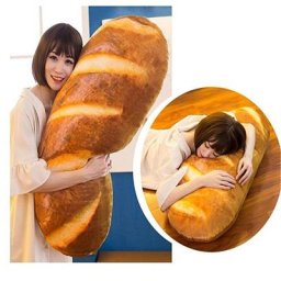 Oreiller en forme de pain en forme de collation Simulation 3D amusante coussin lombaire doux