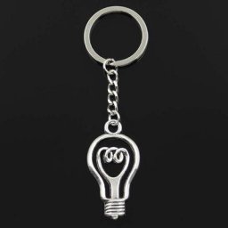 Porte-clé en forme d'ampoule pour hommes 46x24mm pendentif de 30mm chaîne de clé couleur Bronze
