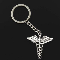 JOVintage Caduc192.- Porte-clés en Métal pour Homme Symbaines Médicaux Cadeau Pendentif Document