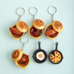 Mini porte-clés alimentaire jetable pour femme jambe de pizza en résine porte-clés pour sac de