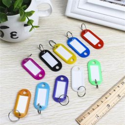 Porte-Clés en Plastique avec Anneau Fendu pour Bagages Étiquette d'Identification Cartes