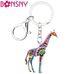 Bonsny-Porte-clés en métal émaillé pour femme porte-clés africain porte-clés de la jungle et de la