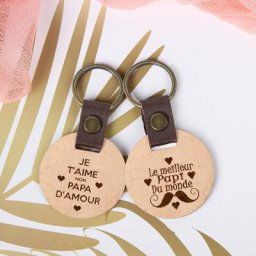 Porte-clés en bois Le meilleur papa du monde porte-clés en bois pour la fête des pères cadeau