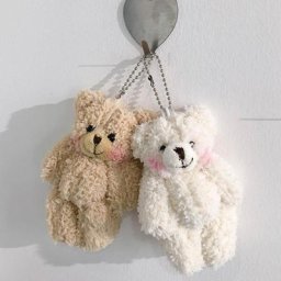 Porte-clés ours mignon en peluche porte-clés beurre décoration de sac et de téléphone pendentif