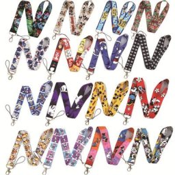 Sangle de cou de bande dessinée d'anime de Disney porte-clés collier sangles rubans lanière