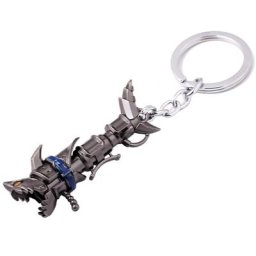 Jinx Cannon Model Keychain League of ATIONS LOL Metal Enamel Key Ring for Men Women Key Finder