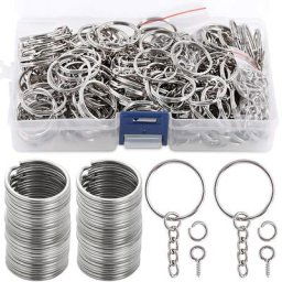Porte-clés en métal avec anneau fendu 50 pièces pendentifs de voiture ornements DIY