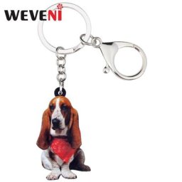 Wveni – porte-clés en acrylique pour femmes et filles porte-clé écharpe besset chien bijoux