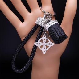 Porte-clés pendentif noeud celtique en acier inoxydable accessoires de charme pour sac amulette