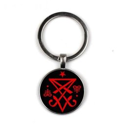 Porte-clés avec Cabochon en verre Lucifer porte-clé de voiture accessoire de mode exquis