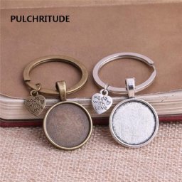 Lot de 5 breloques en forme de cœur en métal bronze antique 20mm cabochon ensemble clé bijoux de