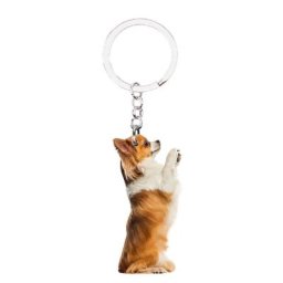 Porte-clés animal Chihuahua pour dames breloques de chien Kawaii bijoux acryliques mignons cadeau
