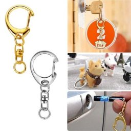 10 Pcs Or/Argent Porte-clés Crochets avec pour Porte-clés Porte-clés Clip Crochets avec Anneaux