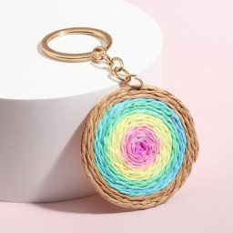 Porte-clés rond Vortex coloré cadeau Souvenir pour femmes et hommes accessoire de sac à main
