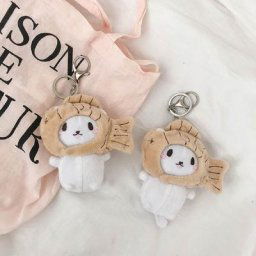 Porte-clés coréen Snared Head Set chat mignon figurine en peluche pendentif JOButter accessoires