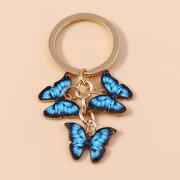Porte-clés animaux mignons en émail pour femmes et hommes breloques papillon volant porte-clés