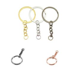 Porte-Clés Rond et Fendu de 60mm de Long Bijoux de Bureau en Bronze Antique Or Vente en Gros 10