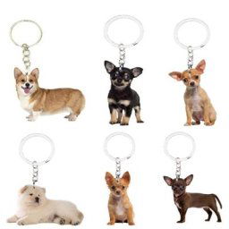 Porte-clés animal 3D Llaveros Kawaii porte-clés chien cadeau pour sa petite amie clé de voiture