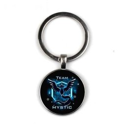 Porte-clés de cabine en verre rond Team Valor Mystic Fashion