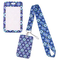 YQ1115 Evil Eye Blue Eye Keychain Lanyard ID Card Travel Danemark ge Holder Nazar Boncuk Neck
