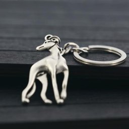 Porte-clés Vintage en métal argenté pour femme bijoux pour chien style grec fouet et Galgo