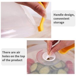 Couvercle en plastique anti-pulvérisation pour micro-ondes plat alimentaire chauffage au four