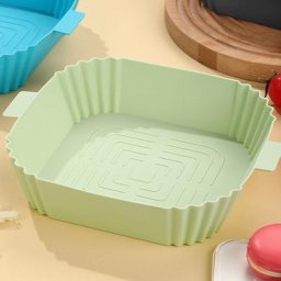 Pot rond en silicone pour friteuses à air épaisses panier en polymères jetables cuisson au four