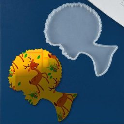 Moules en silicone pour femmes africaines moules en silicone xy tête afro portrait sous-verre